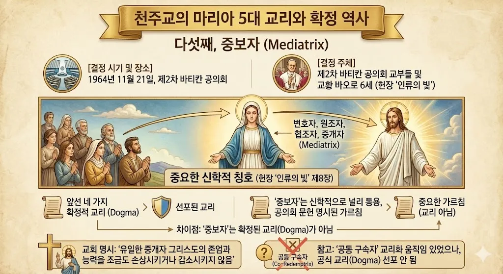 천주교의 마리아 5대 교리와 확정 역사_(5) 중보자.jpg.webp