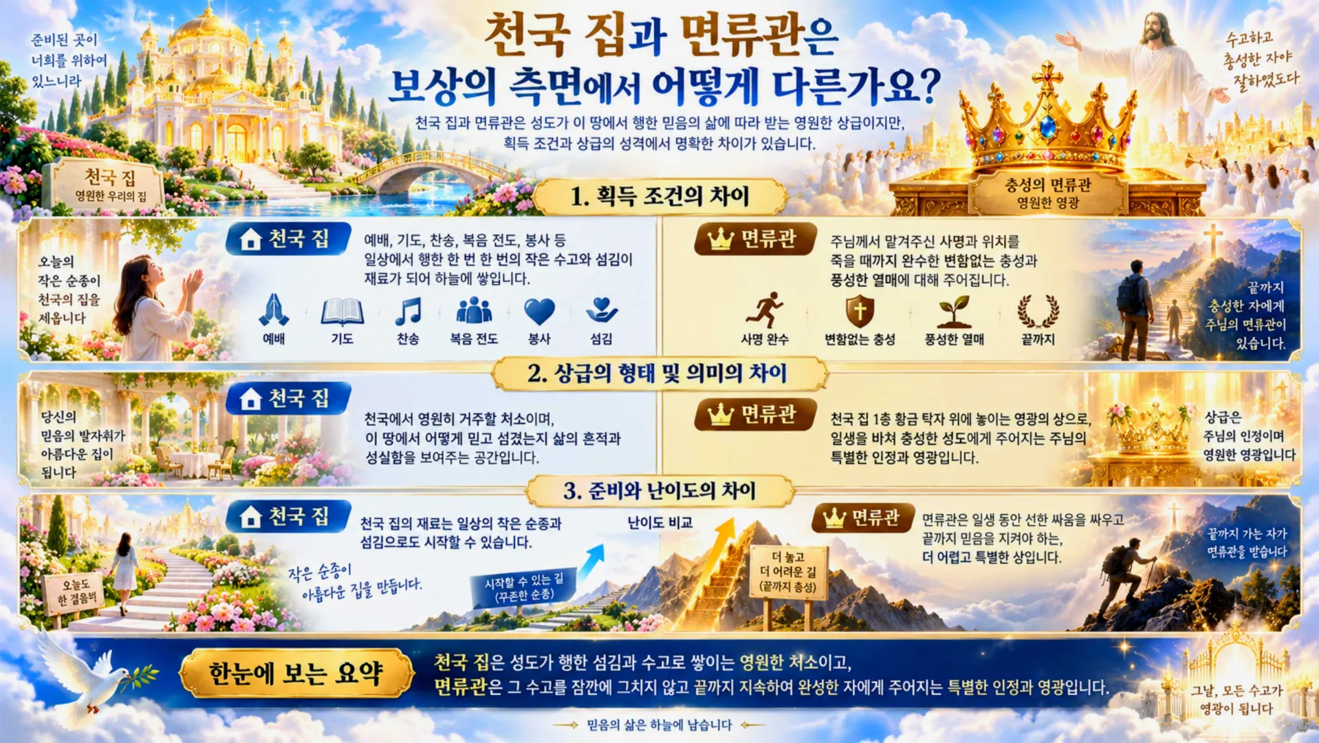 천국집과 면류관의 차이