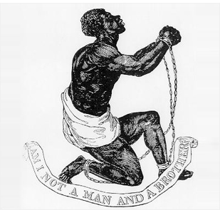“나 역시 인간, 그리고 형제가 아닙니까?” 노예무역 폐지운동에 공감한 유명한 도자기 제조업자 조사이어 웨지우드(Josiah Wedgwood)가 1787년에 만든 포스터. 